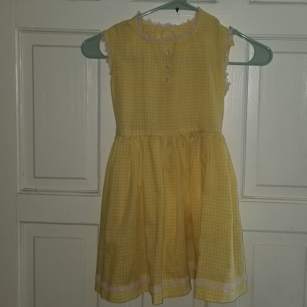 Vintage Homemade Yellow Dress Sz 4-5